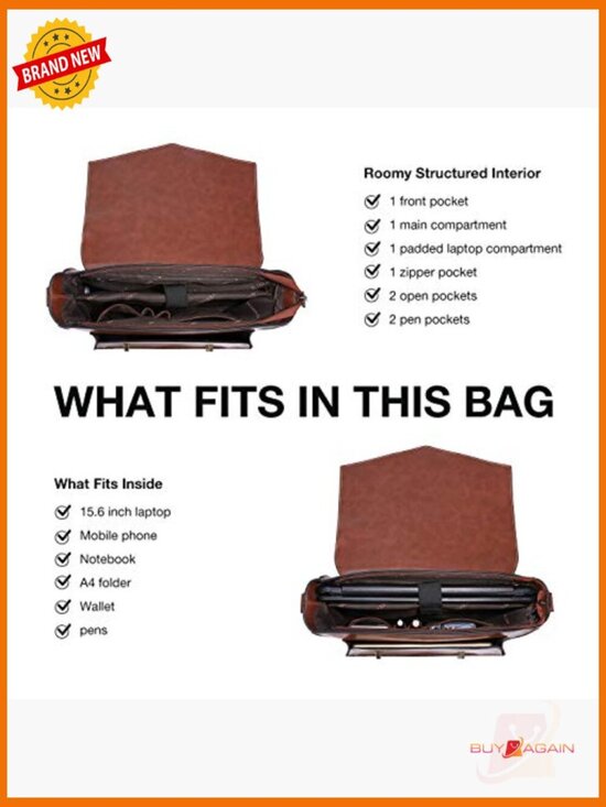 Vegan Leather Laptop Backpack Messenger Bag 15.6\